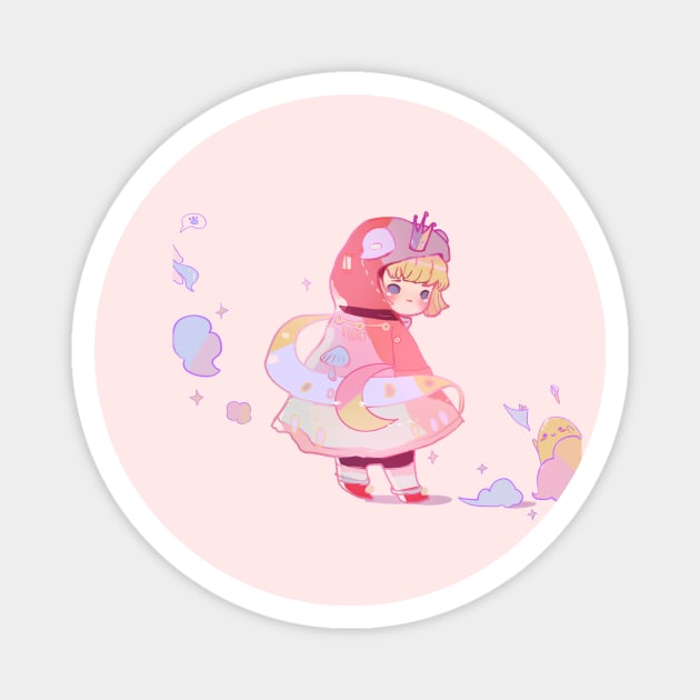 Little Prince Luka's daydream Magnet by Miya Gu Art